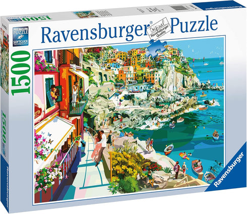 Ravensburger Romance in Cinque Terre 1500 Piece Jigsaw Puzzle for Adults - Unique Pieces, Softclick Technology