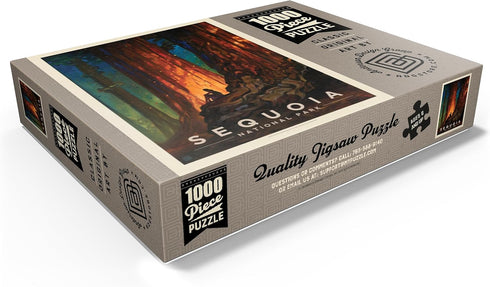MyPuzzle Sequoia National Park: Nature's Cathedral, Vintage Poster - Premium 1000 Piece Jigsaw Puzzle for Adults