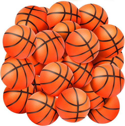 Sratte 30 Mini Inflatable Basketballs, 4 Inches Small Basketballs for Kids, Party Sports Game Hoops Beach Pool Supplies