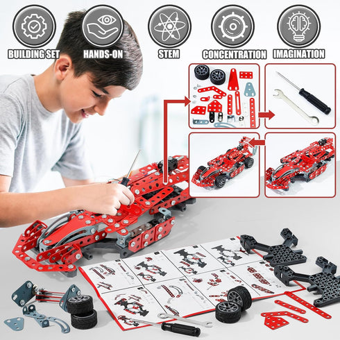 290 Set 8-12 14 12-16 6-12 8-10 8-13, 15 16 Metal Model Car Kits - Pcs Erector for Boys Age and Up, Building Kits, STEM