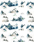 NoJo Super Soft Mini Crib Sheet - Blue, Green, Tan & White Mountain Watercolor Fitted