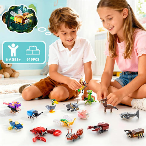WuNian 30 Packs 919 Sets 6+ Party Favors for Kids - PCS Animal Building Blocks Toy Mini Party Favors, Goodie Bags