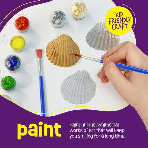 6-8, 8-12 6 7 8 9 10 11 12 Dan&Darci Kids Sea Shell Painting Kit - Arts & Crafts for Kids - Gifts for Boys and Girls