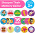 Girls Matching Memory Game for Kids - 32pc Mermaid Concentration Card Matching Games for Preschool Toddlers Ages 3-5
