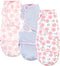 Touched by Nature Unisex Baby Organic Cotton Swaddle Wraps, Pink Rose, 0-3