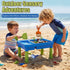 16 Lehoo Castle Dinosaur Sensory Table with Sand, Sand Table with Lid & Dinosaurs, Adjustable Legs, Indoor Outdoor