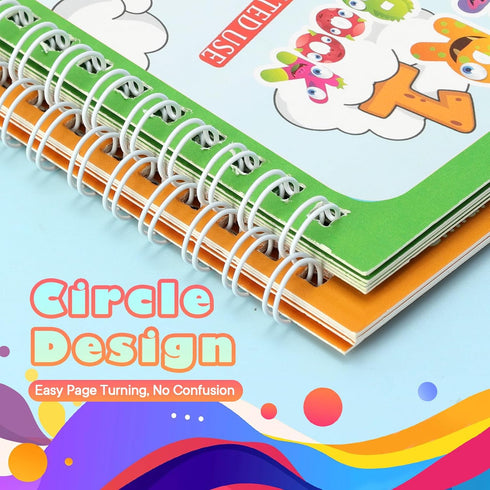 CMTOOP 5 Pack Reusable Water Coloring Book for Toddlers, Water Doodle Book Toys, Paint with Water Books,Mess-Free