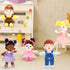 Basket of 8" Plush Diversity Baby Dolls - 6 Piece Set with Interchangeable Clothes for All Ages