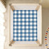 CZXW 52" 28" Navy Blue Checkered Crib Sheets Fitted x Natural Cotton Soft & Breathable for Baby Crib Mattress