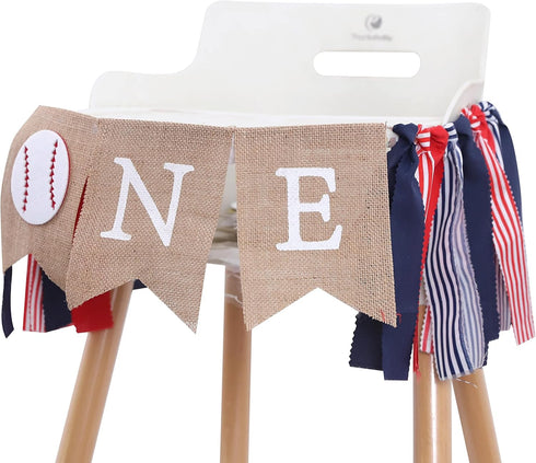 1st Baseball Birthday Banner - All-Star Crown, High Chair Banner, Cake Flag, Our Little All-Star Decoration