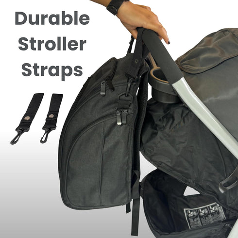 Backpack JOHAR Diaper - Spacious, Waterproof with Changing Pad, Insulated Pockets, Anti-Theft Pocket - Black