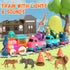 Set Playset 3-5, 3 4 5 Train for Toddlers, Electric Train Toys with Light, Music and Animals, Toddler Magnetic Train