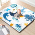 TINYHARBO Premium Foam Baby Play Mat 47x47 Removable & Machine Washable Cover,