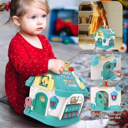 Baby Functional House for 6 to 18 Months, Montessori Toys with Sound, Lights, Music, and Smart Learning Home