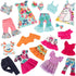 Ecore Fun 10 Sets Doll Clothes Outfits for 15 Inch Girl Dolls, 14.5 Inch Dresses, Pajamas, Hair Clips
