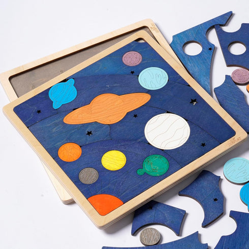 SOLAR SYSTEM and PLANETS Puzzle for Kids - 18 Piece Jigsaw Educational Toy and Gift for Boys Girls Ages 3+