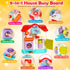 1 12-18 1 Baby Busy Board for Year Old, Musical Montessori House Busy Board with Light & Music, Toddler Activity Toy