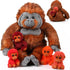 Lenwen 5 Pcs Plush Gorilla Stuffed Animals Set - 14 Inch Large Mommy Gorilla with 4 Baby Gorillas for Kids Gifts
