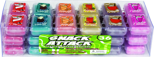 Raymond Geddes 68122 Snack Attack Scented Erasers, Assorted (Pack of 36)