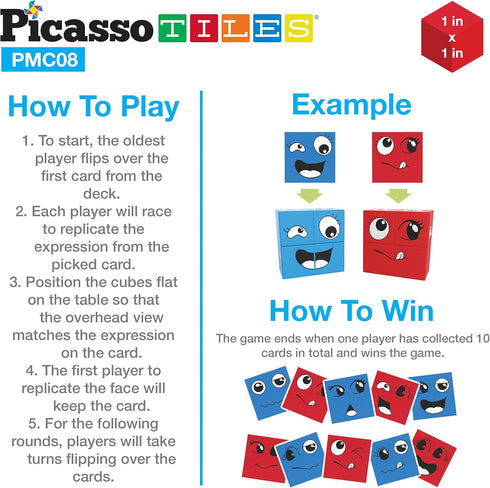 PicassoTiles Magnetic Expression Puzzle Toy Building Block Mix & Match Cubes Sensory Toys Educational STEM Kit for Kids