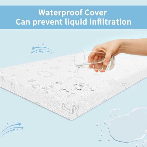 2" 27.5" 52", Crib Mattress Topper x x High Density Foam Breathable Baby and Toddler Mattress Topper with Waterproof