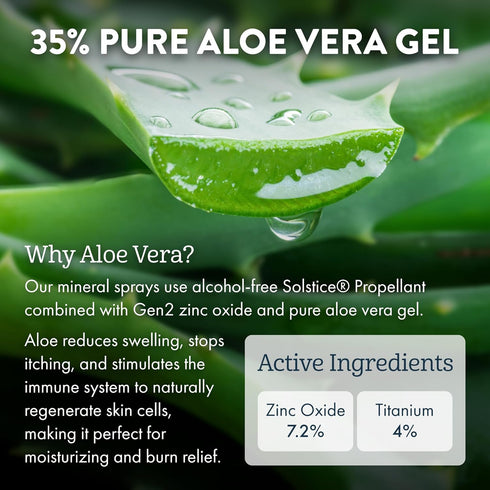 50 Gen2 80 4.5 Oz Aloe Up Kids Mineral Sunscreen Spray SPF Broad Spectrum Protection for Face & Body Zinc Oxide & Aloe