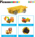 PicassoTiles Magnet Tile Motorized Car Base - Self Turning Omnidirectional Truck with Light and Motor
