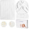Muslin Blanket - Baby Swaddle Set with Newborn Essentials, Soft Stretchy Blankets for Girls and Boys (White)