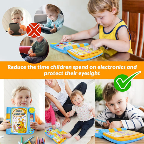 2 5 Talking Activity Book for Years Old & Up - Sound Book with Learning Activities Including Letters, Numbers, Quiz