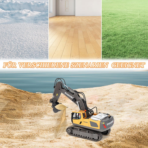 Wdexual 1:20 14 5 6-10 Remote Control Excavator - RC Excavator Toys for Boys, Channel with Sound/Light, RC Digger