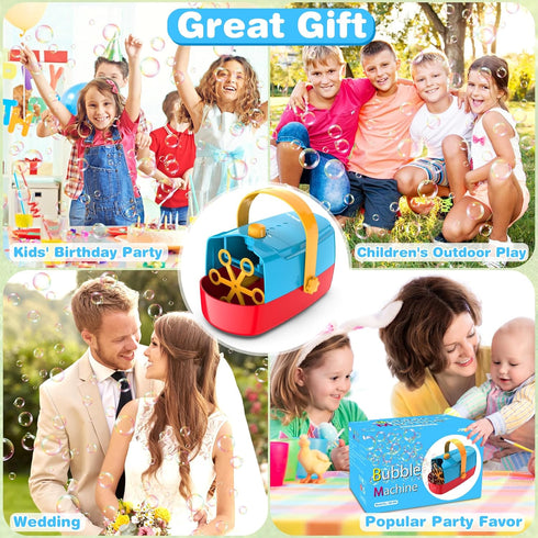 Bubble Machine - Durable Automatic Bubble Blower for Kids, 18000+ Big Bubbles Per Minute for Indoor & Outdoor Parties