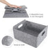 Welaxy Storage Baskets Collapsible Felt Storage Bins with Handles for Kids Toys, Books, Clothes, Makeup (Gray x 3)