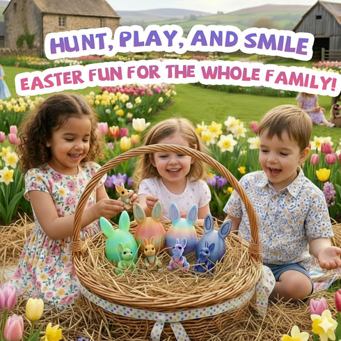 ZIFMDYE 3D Eggs,3D (4PCS) Printed Easter Eggs with Bunny Inside,Easter Surprise Rabbit Printed Animals, Easter Basket