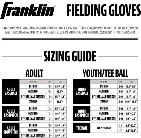 Franklin Sports Kids Baseball Glove + Foam Ball Set, Meshtek Youth Teeball Gloves for Kids + Toddlers, 9.5" Inch