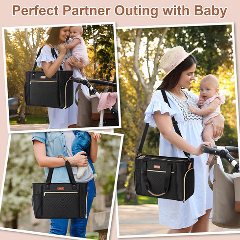 S1 S2, Breast Pump Bag Compatible with Spectra and Diaper Tote Bag for working Moms, Large Capacity Baby Travel Bag