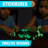 KOMARC GAMES StickiKubes, Mini Stacking Cubes That Stick to Anything, Non Toxic Kid Safe Sticky Blocks, 125 Cubes