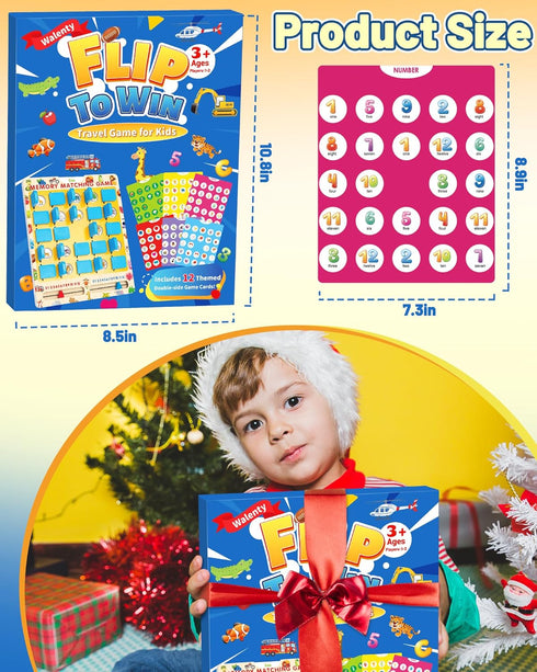 3-5 4-8, 4-6, 3-5 4-8, Matching Memory Game for Kids Ages Board Games for Car Airplane Camping Travel Toys Games