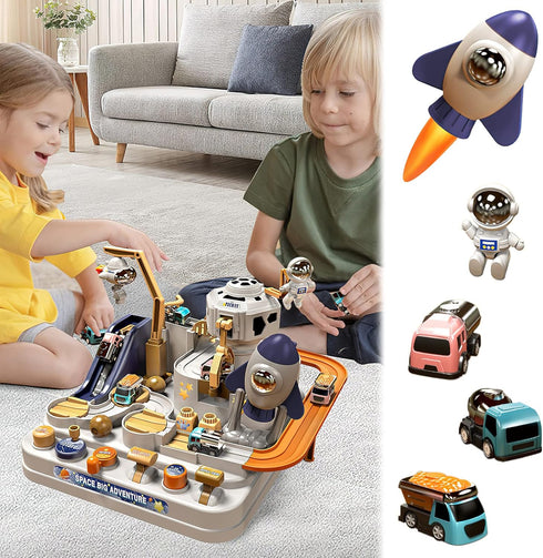 3 4 5 6 7 Playset 3 Mostop Kids Race Track Game Car Adventure Toy for Years Old Boys Girls, Spaceship Puzzle Rail Track