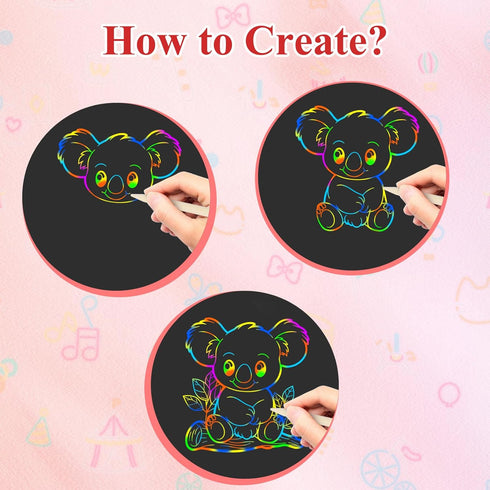Cvvdycago 3-12 2 Pack Scratch Paper Art Crafts: Back to School Classroom Teacher Supplies Stocking Stuffers for Kids