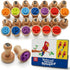 Coogam Wooden Alphabet Number Stamp Flashcard, ABC Spelling Letter Stampers and Mathematics