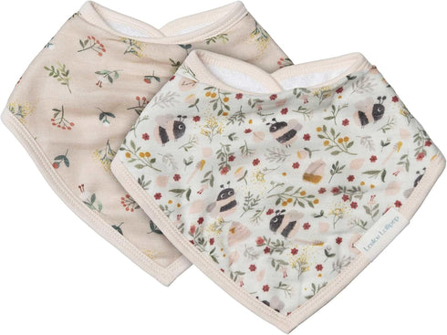 Loulou Lollipop Muslin Bandana Bib Drool Bib Set for Baby Girl and