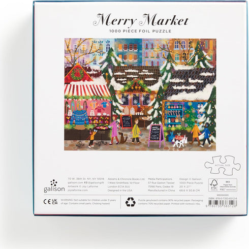 Galison Merry Mixer, 1000 Piece Foil Joy Laforme Jigsaw Puzzle with Gold Foil Accents