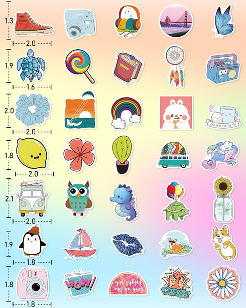 300 Pcs/Pack Cute Vinyl Waterproof Stickers for Water Bottles, Vsco Laptop Stickers for School Students Gifts
