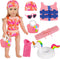 ebuddy 18 inch Doll Clothes and Accessories - Swimsuit and BeachSet Summer