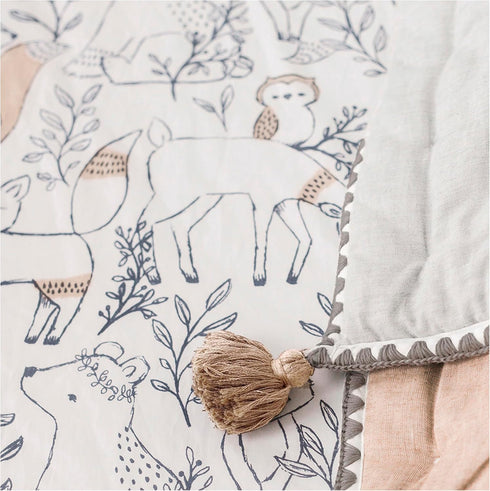 Crane Baby Crib Sheet, Woodland Crib Sheets for Boys and Girls, Soft 100% Cotton Sateen Baby Bedding