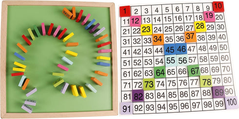 Umbresen Wooden Hundred Board Toy, Montessori 1-100 Consecutive Numbers Learning Toys Gift for Kids with Storage Bag
