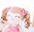 Gloveleya Baby Doll Gifts - Plush Curly Hair Ballet Dolls, Soft Girl Toys, Pink, 33CM