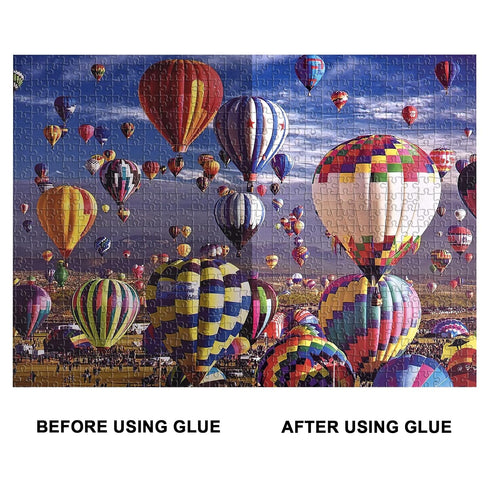 YAKAMOZ - Updated Jigsaw Puzzle Glue with Sponge Head - Clear Water-Soluble Craft Glue for 1000/1500/3000 Pieces