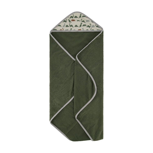 3 Pack (GS71721) Cudlie Buttons & Stitches Baby Boy Rolled/Carded Hooded Towels in Dino Roar Print