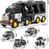3 4 5 6 Set 3 1 3-9, JUKUDAHU Police Truck Toy for Years Old Boys - Carrier Vehicle Toy with Small Cars and Helicopter